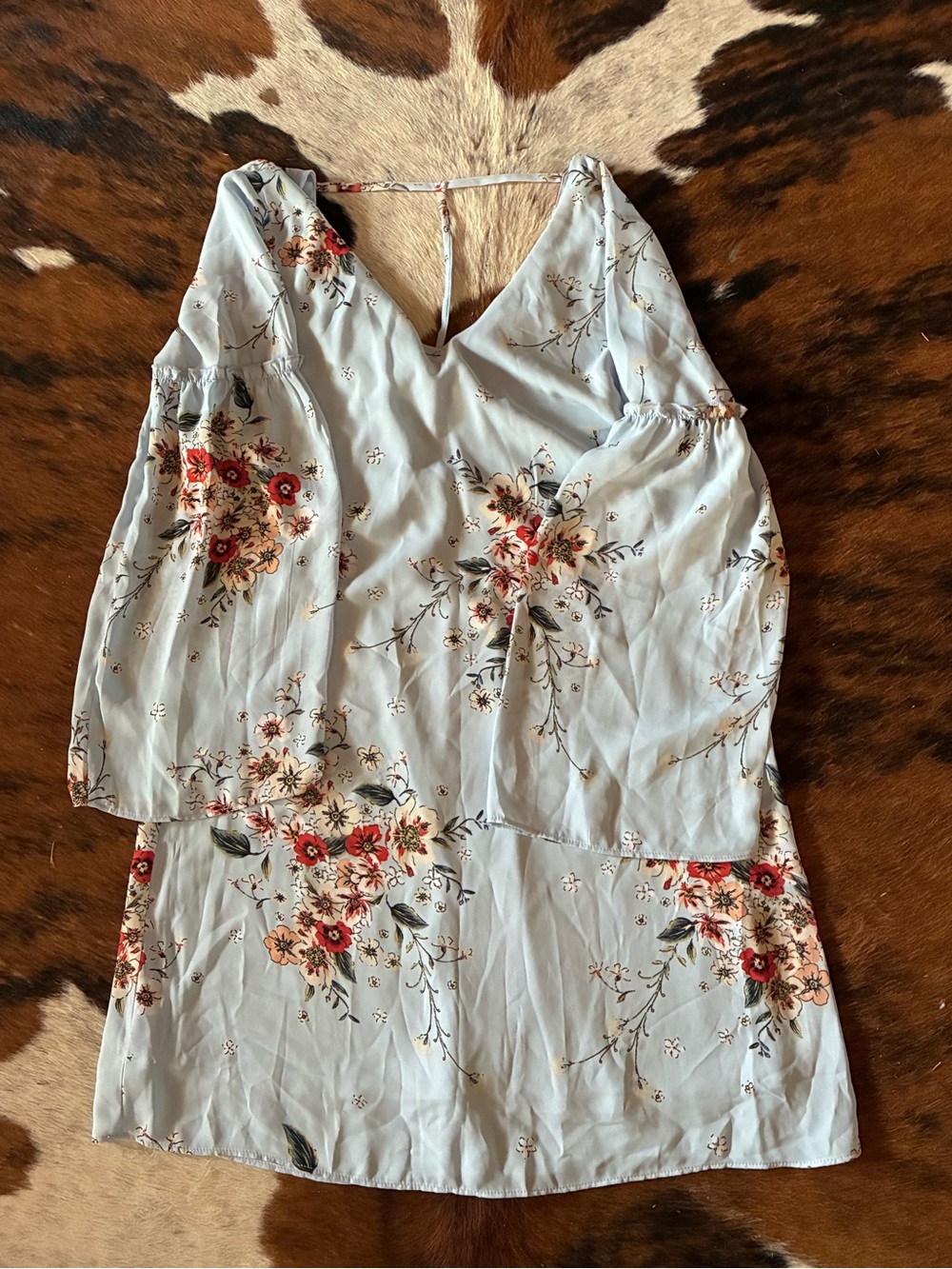Wrangler Light Blue Floral Blouse - Picture 3 of 5